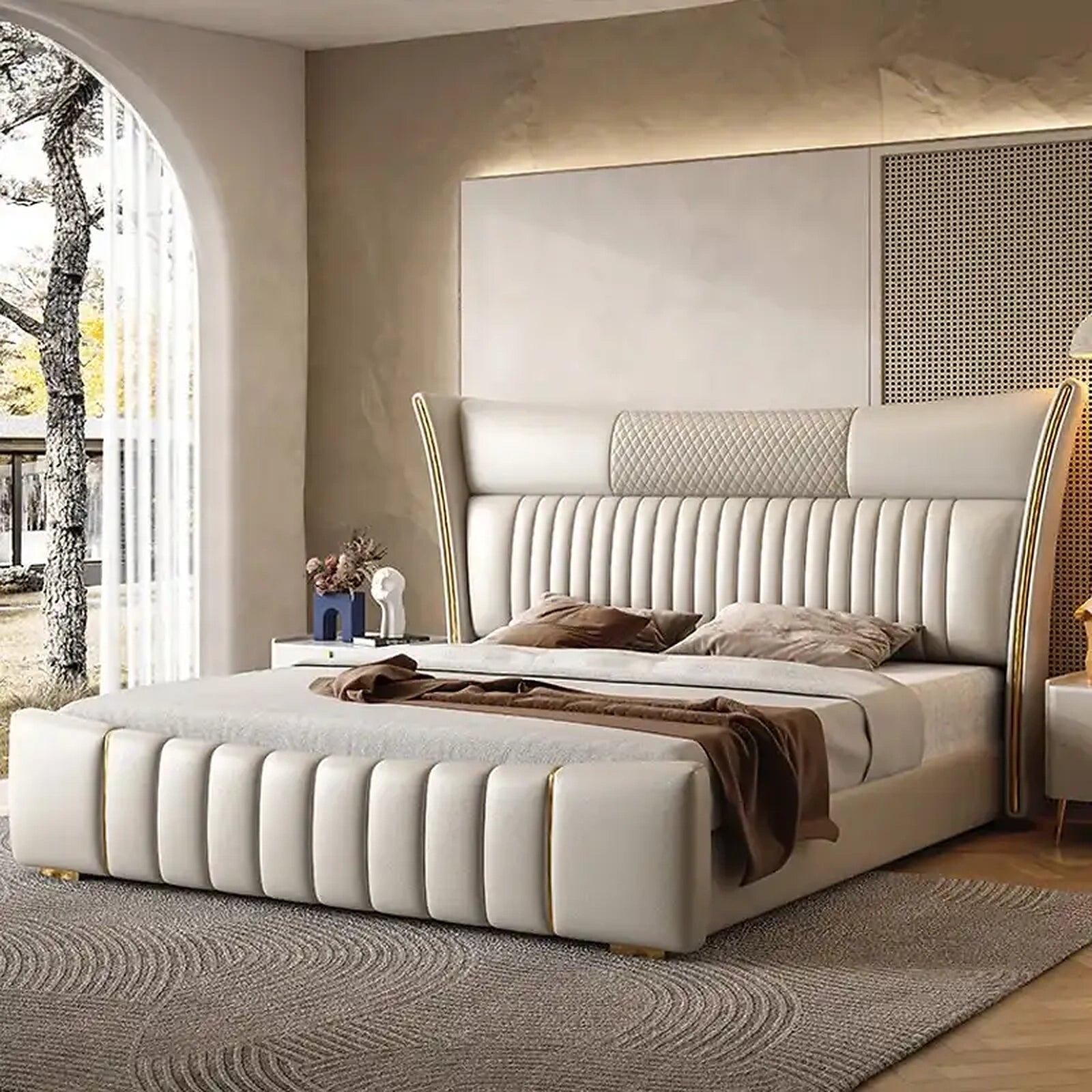 Shell upholstered bed Made to Order Custom Designed